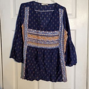Entro Bell Sleeve Peasant Blouse